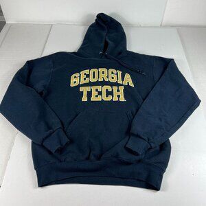 Champion Georgia Tech Yellow Jackets Sweatshirt Adult Medium Black Faded Hoodie